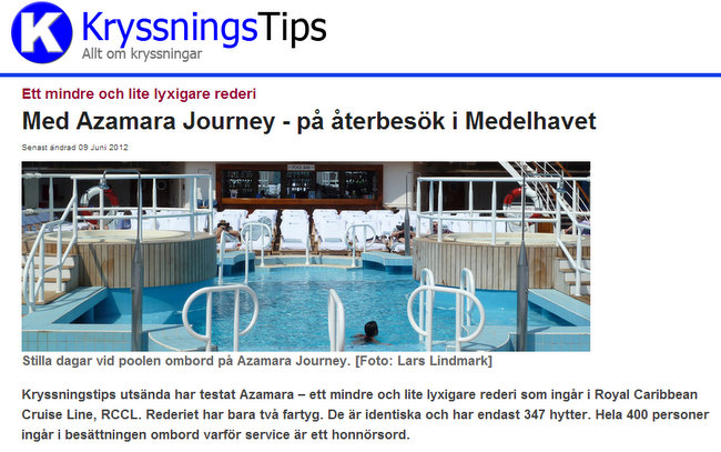 Azamara Journey - Lars Lindmark på Kryssningstips.se